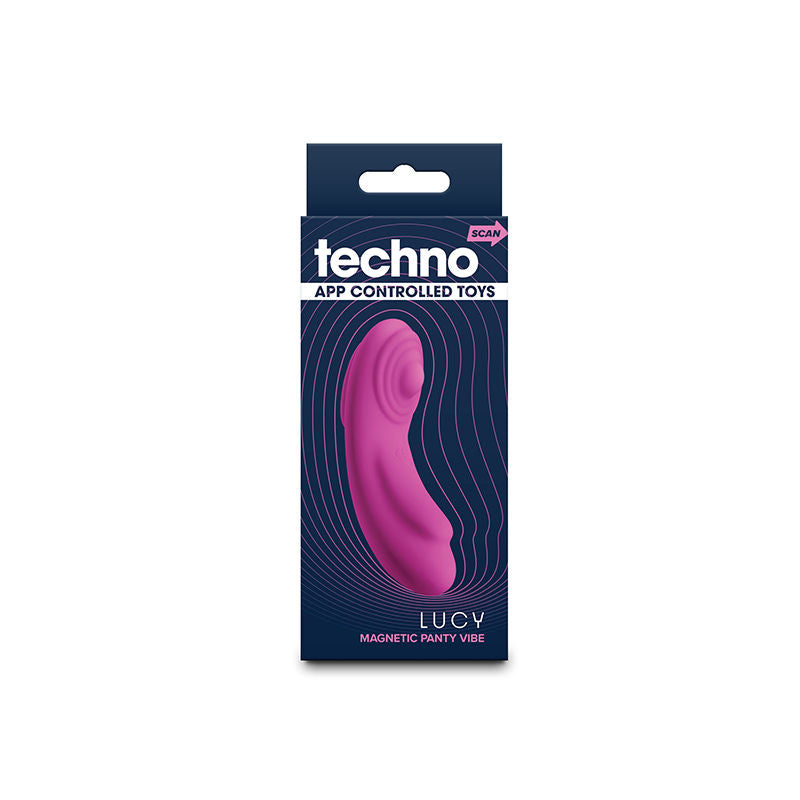 Packaging of Techno Lucy magenta vibrating panties showing discreet design and premium quality | Flirty Bay, sex store, vibrator ladies, vibrating underwear, sexual massager.